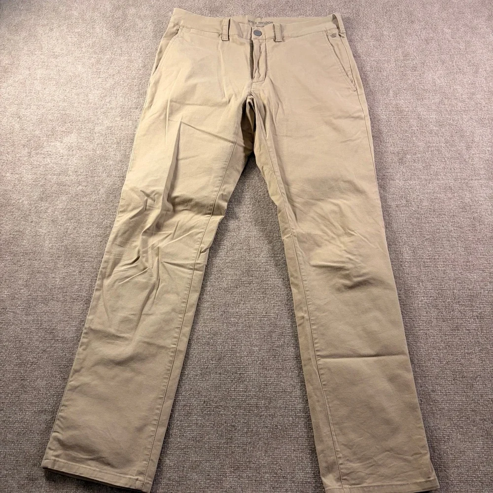 Mack Weldon Pants Mens 30 Khaki Tan Radius Slim Chino Straight Leg Stretch‎ Tech